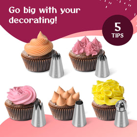 Happy Lemuro jumbo piping tips set for creative borders and large pastry details.