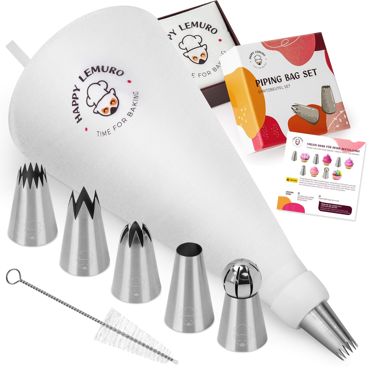 Happy Lemuro large piping bag for bold cake and cupcake decorating.