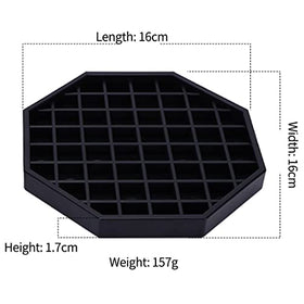 Happy Reunion 6in black drip tray complements cafe counters and protects surfaces.