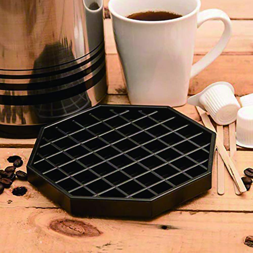Happy Reunion hard black plastic drip tray closeup highlights durable material