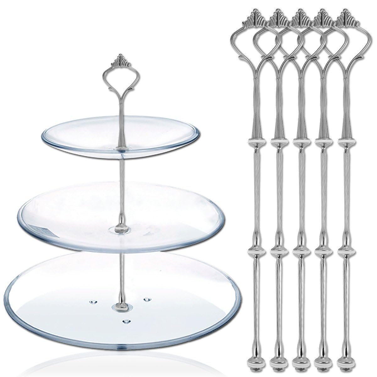 Happy Will 3-tier cake stand bracket set provides sturdy support for layered displays.