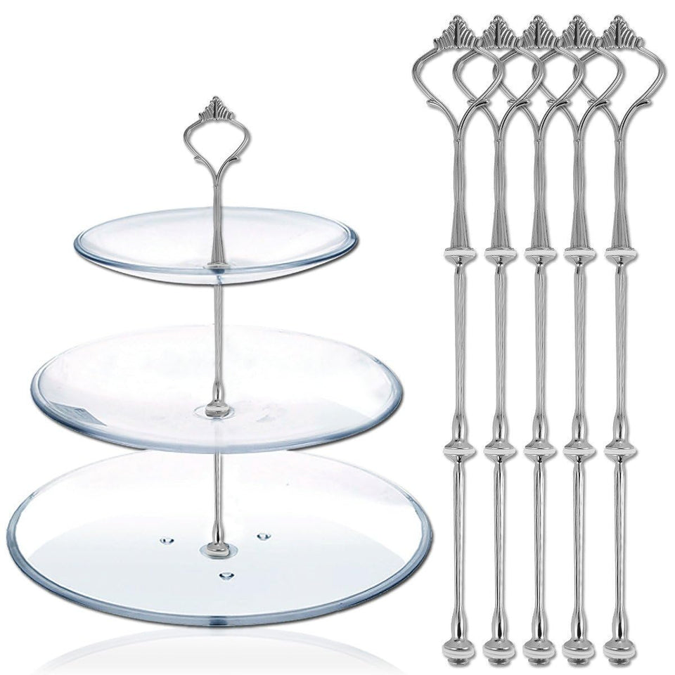 Happy Will 3-tier cake stand bracket set provides sturdy support for layered displays.