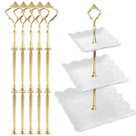 Happy Will gold crown tiered tray hardware ready for durable dessert displays.