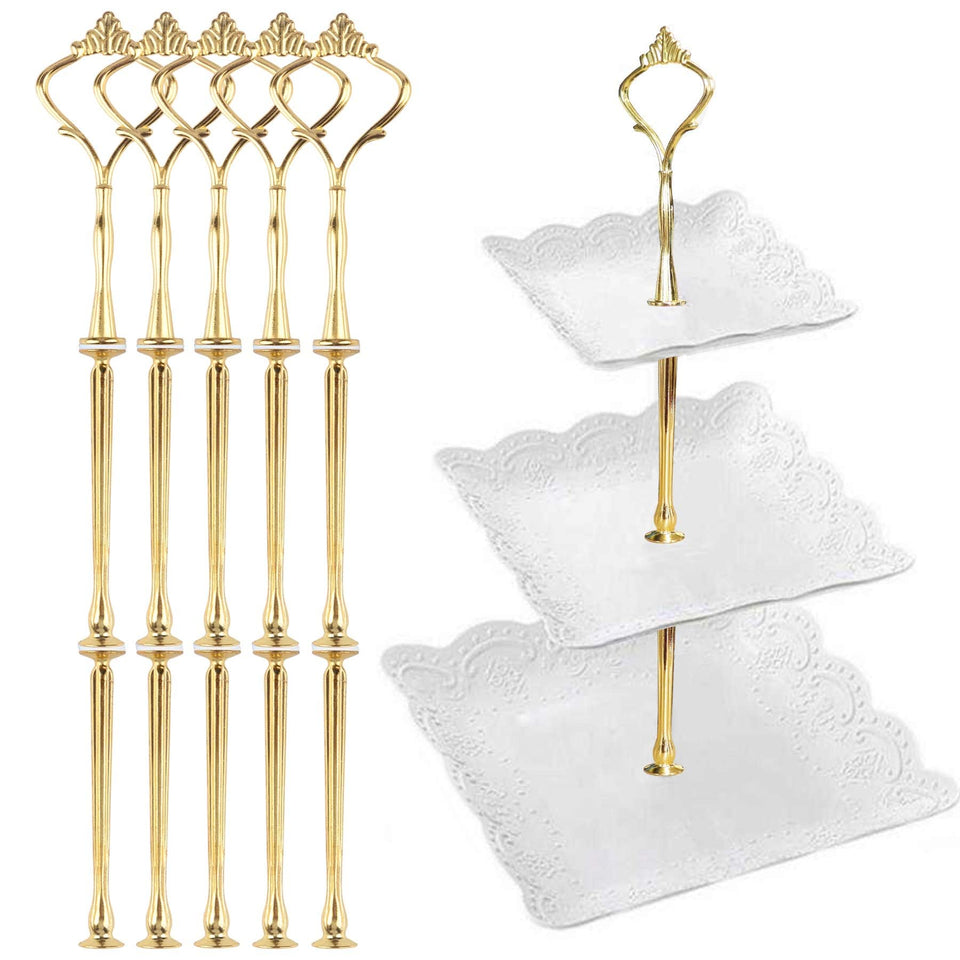Happy Will gold crown tiered tray hardware ready for durable dessert displays.
