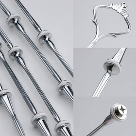 Happy Will heavy-duty silver bracket offers durable framing for tall dessert towers.