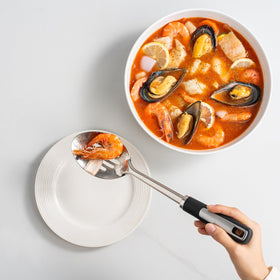HAPPY KIT solid spoon with ergonomic grip for controlled cooking
