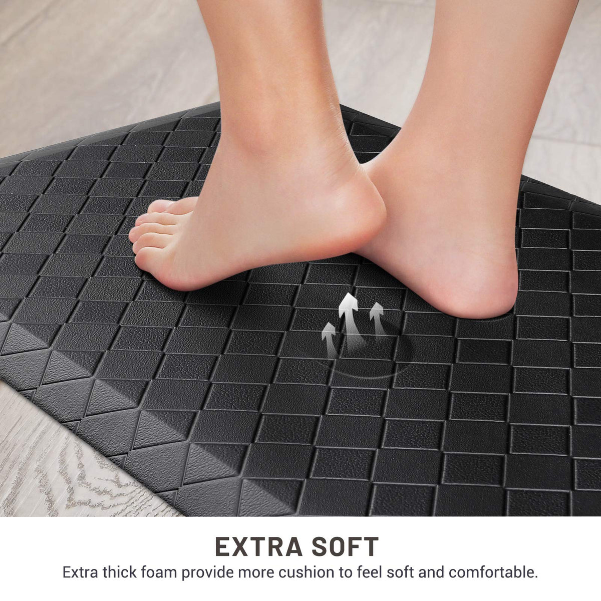 HappyTrends beveled edge anti-curl mat illustrating trip-free design.
