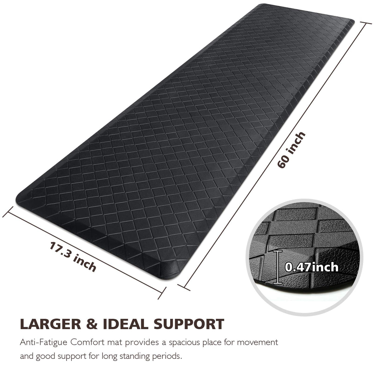 HappyTrends anti-fatigue mat with non-slip surface in kitchen setting