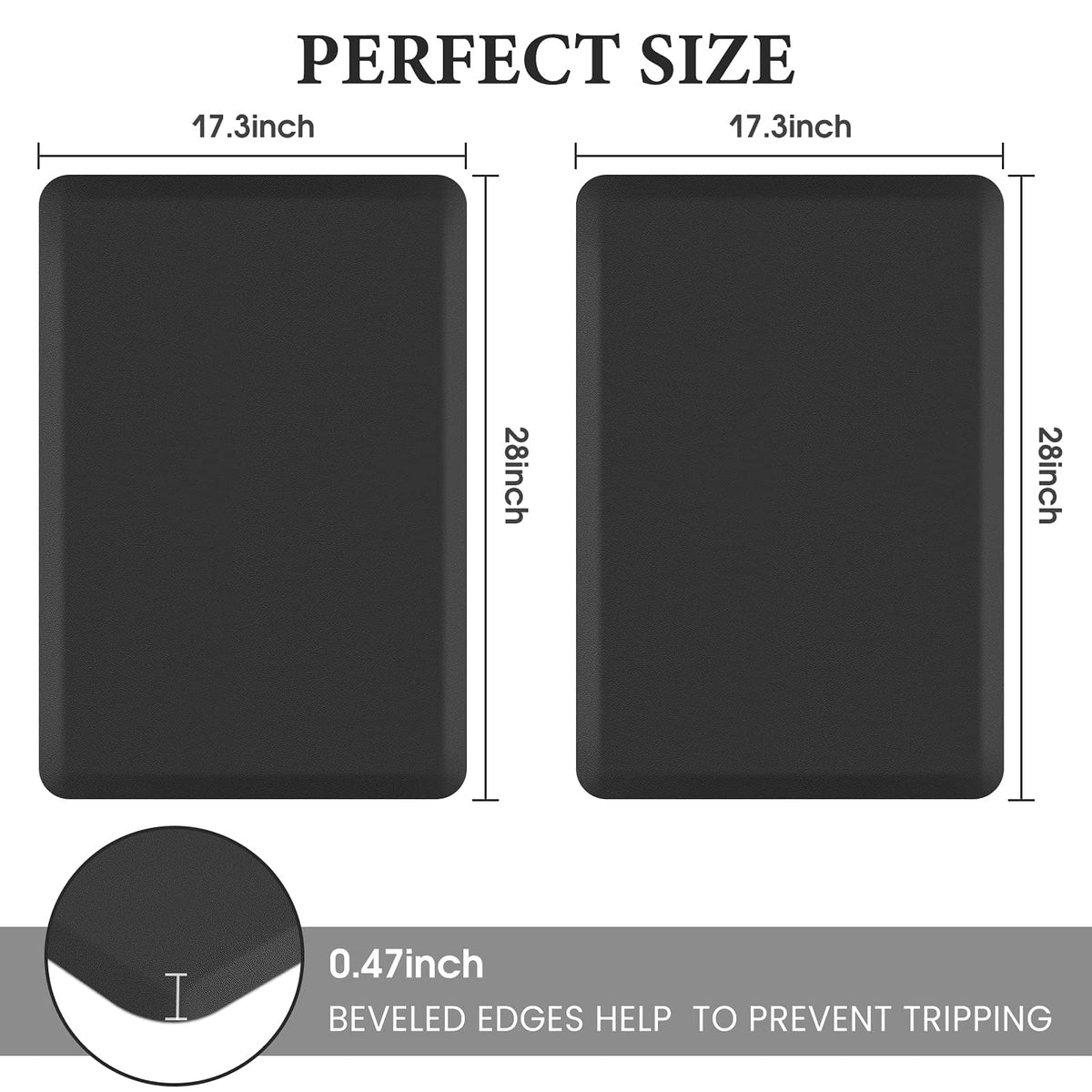 HappyTrends kitchen mat non-slip beveled edge provides safer use on smooth floors