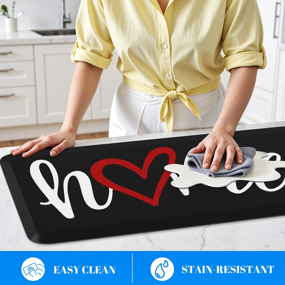 HappyTrends stain-resistant surface cleans quickly after meals