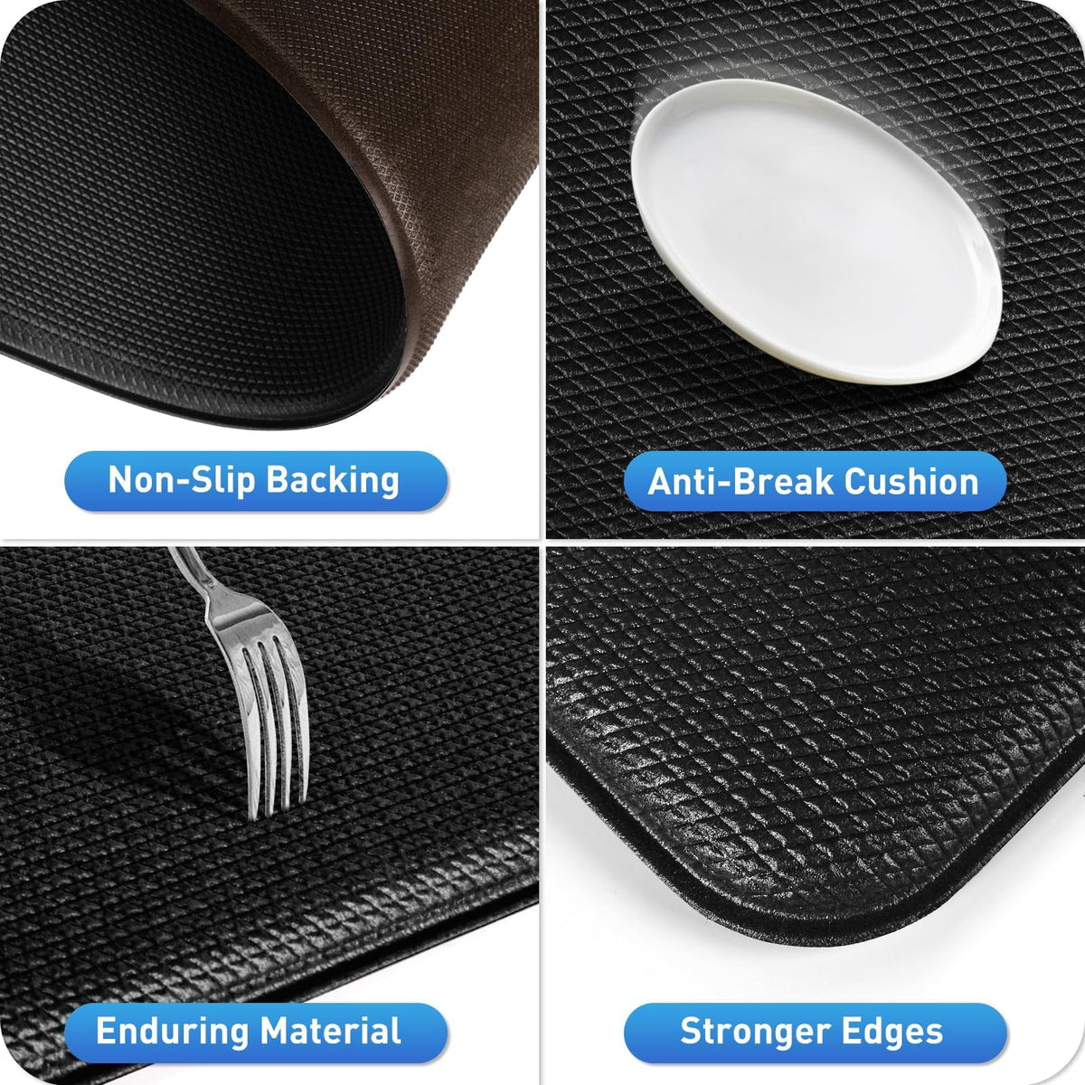 HappyTrends waterproof surface protects floors in busy kitchens.