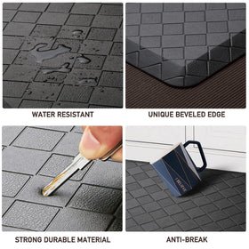 HappyTrends non-slip backing mat showing secure grip for safe standing.