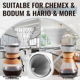 HAPYHOOM double-layer stainless steel filter for fuller flavor