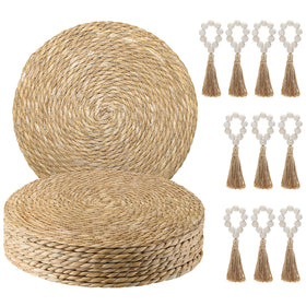 Hardcometrue boho woven placemats showcase natural texture for rustic dining