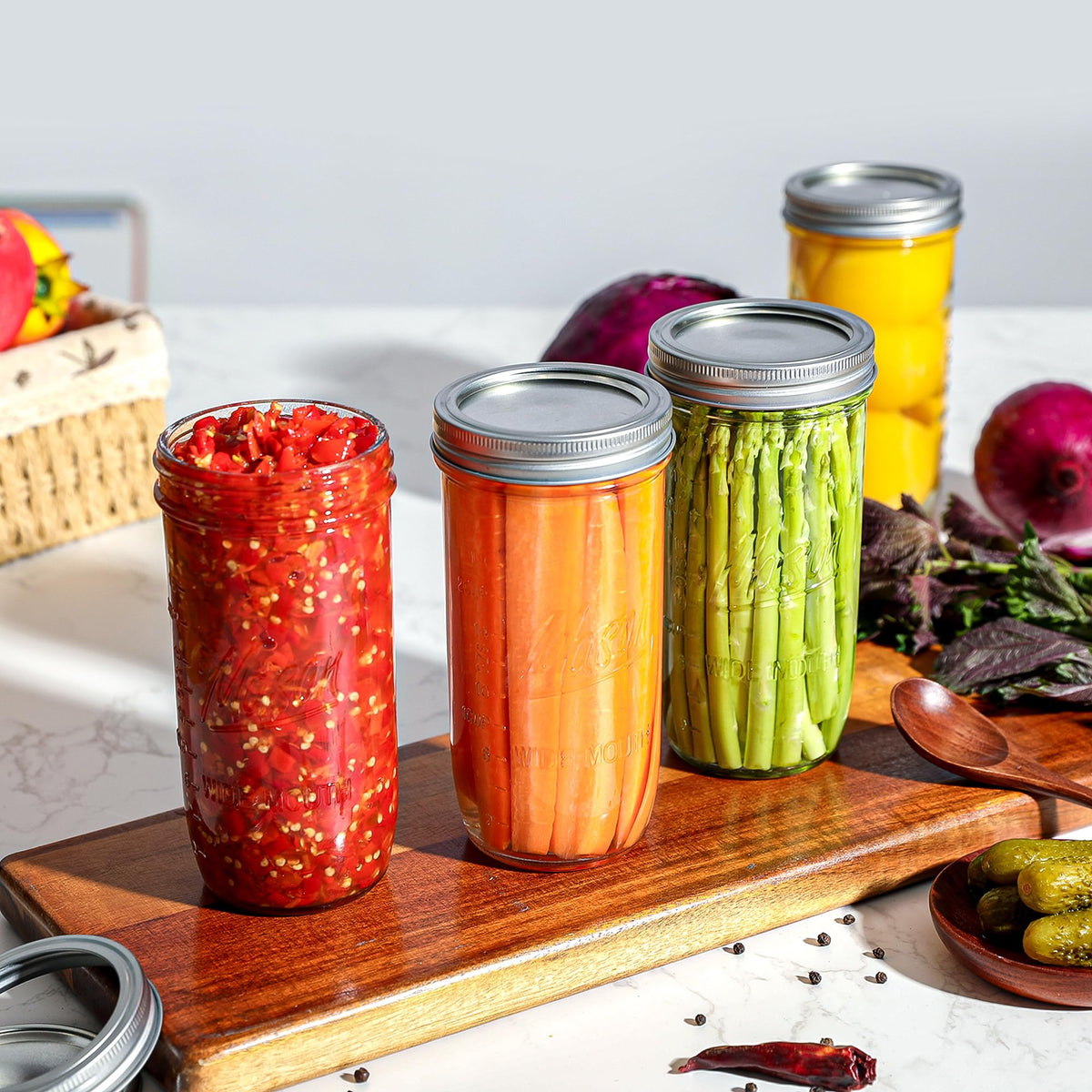 Harfuyee wide-mouth jar shown for fermenting and pickling at home