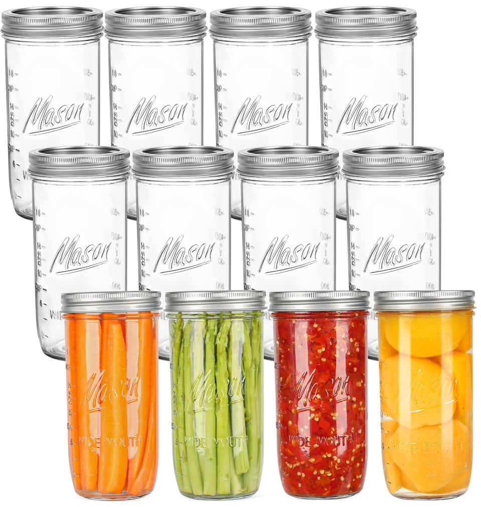 Harfuyee 24 oz wide-mouth mason jar front view for versatile storage and easy filling
