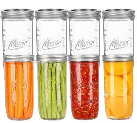 Harfuyee 24oz wide-mouth mason jar with lids for sturdy filling and storage