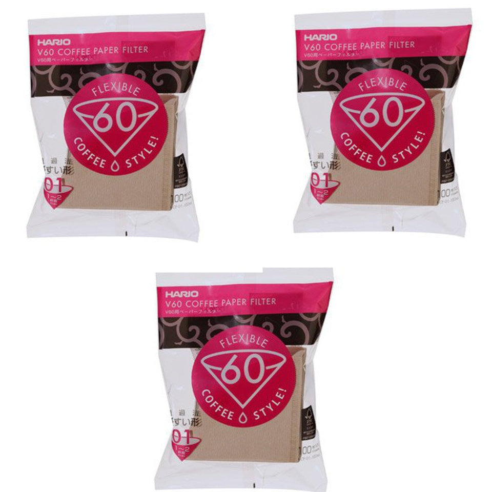 HARIO 01 natural filters package showing 300 sheets for clean V60 brews