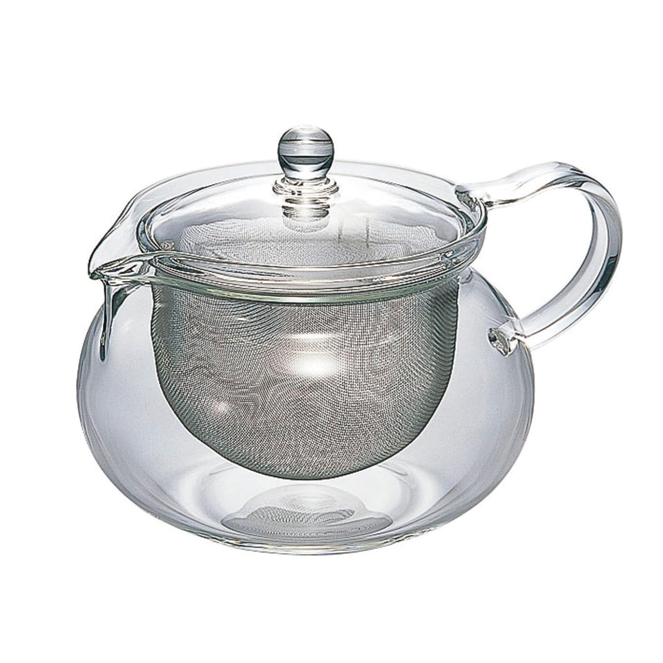 Hario ChaCha Kyusu Maru teapot front view, ideal for precise loose-leaf brewing.