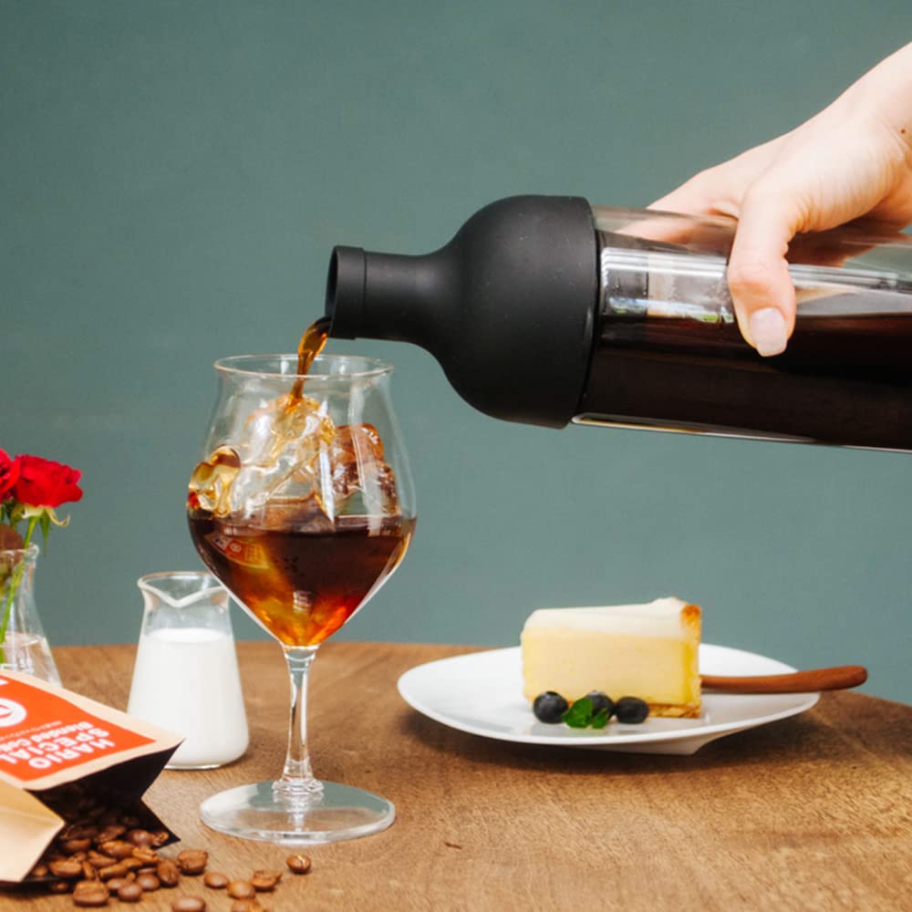HARIO bottle with pour spout for controlled dispensing.