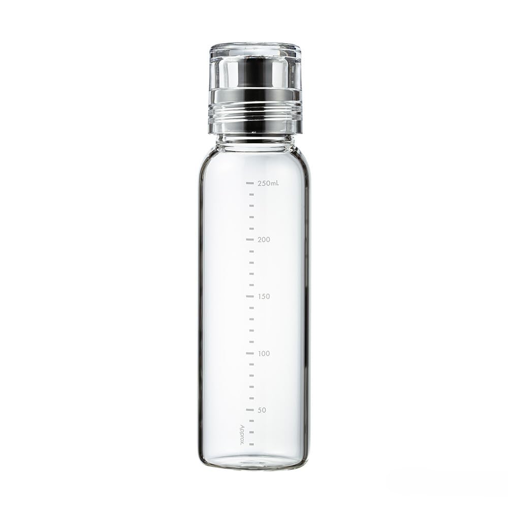 Hario dressing bottle 250ml black with clear measurements for precise dressings.