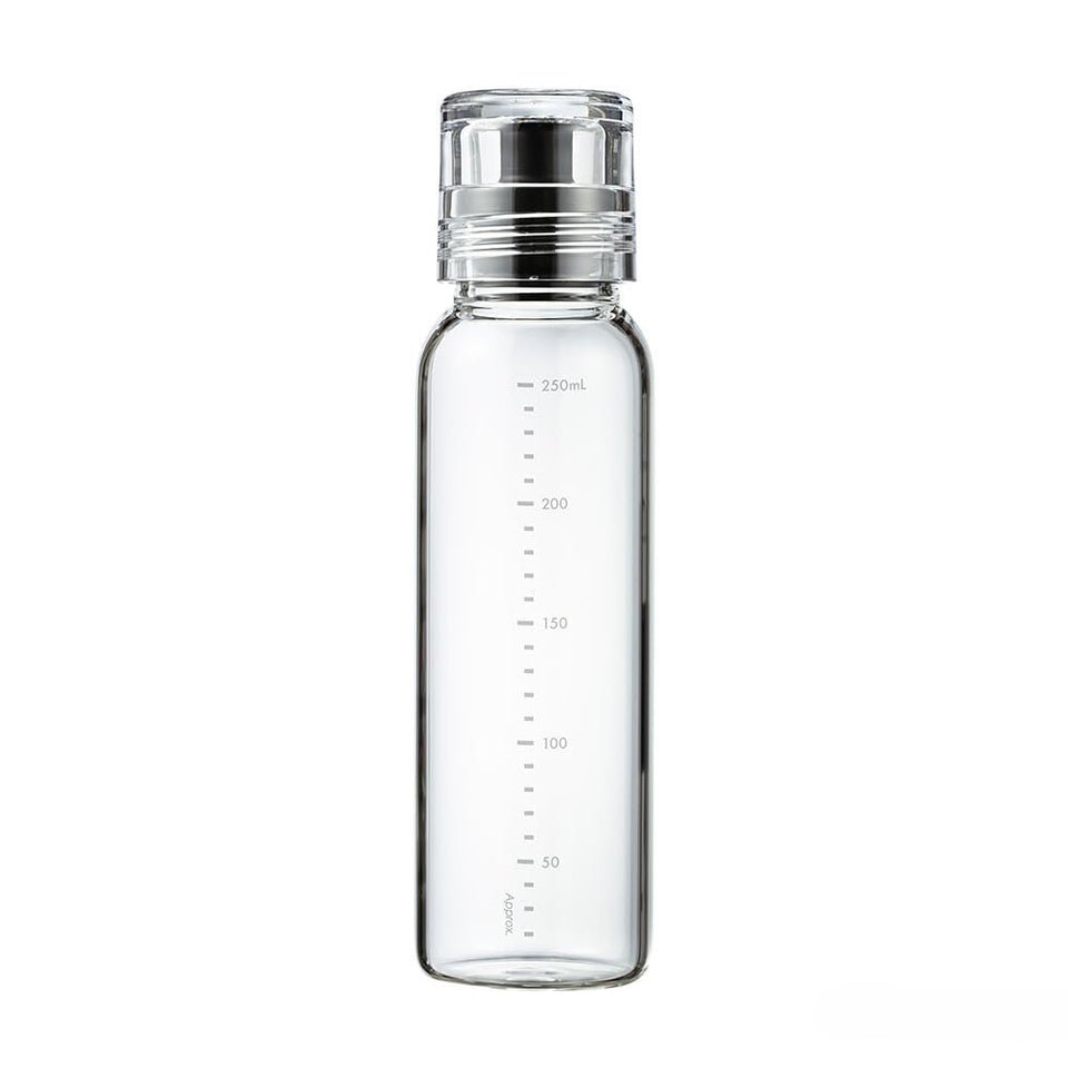 Hario dressing bottle 250ml black with clear measurements for precise dressings.