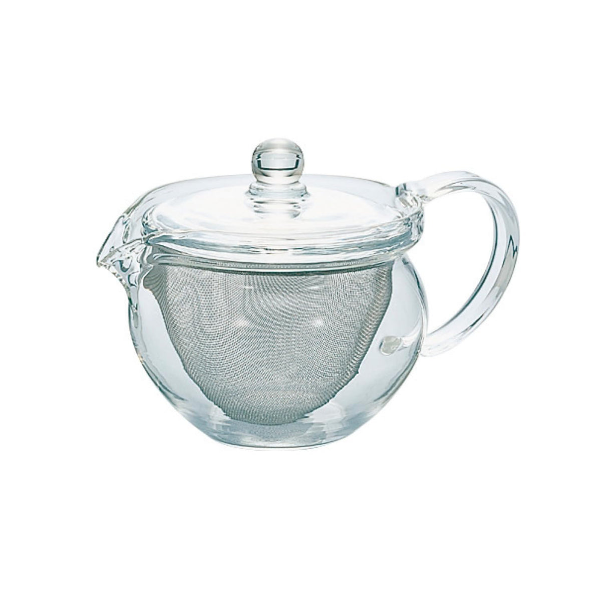 Hario Maru tea pot with glass body showcases sleek design for clear brewing