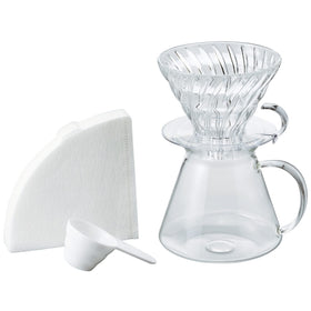 Hario Simply V60 Set packaging displays complete pour-over kit for easy setup.