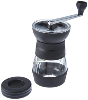 Hario Skerton Pro ceramic burrs for a consistent grind ideal for pour-over brewing.