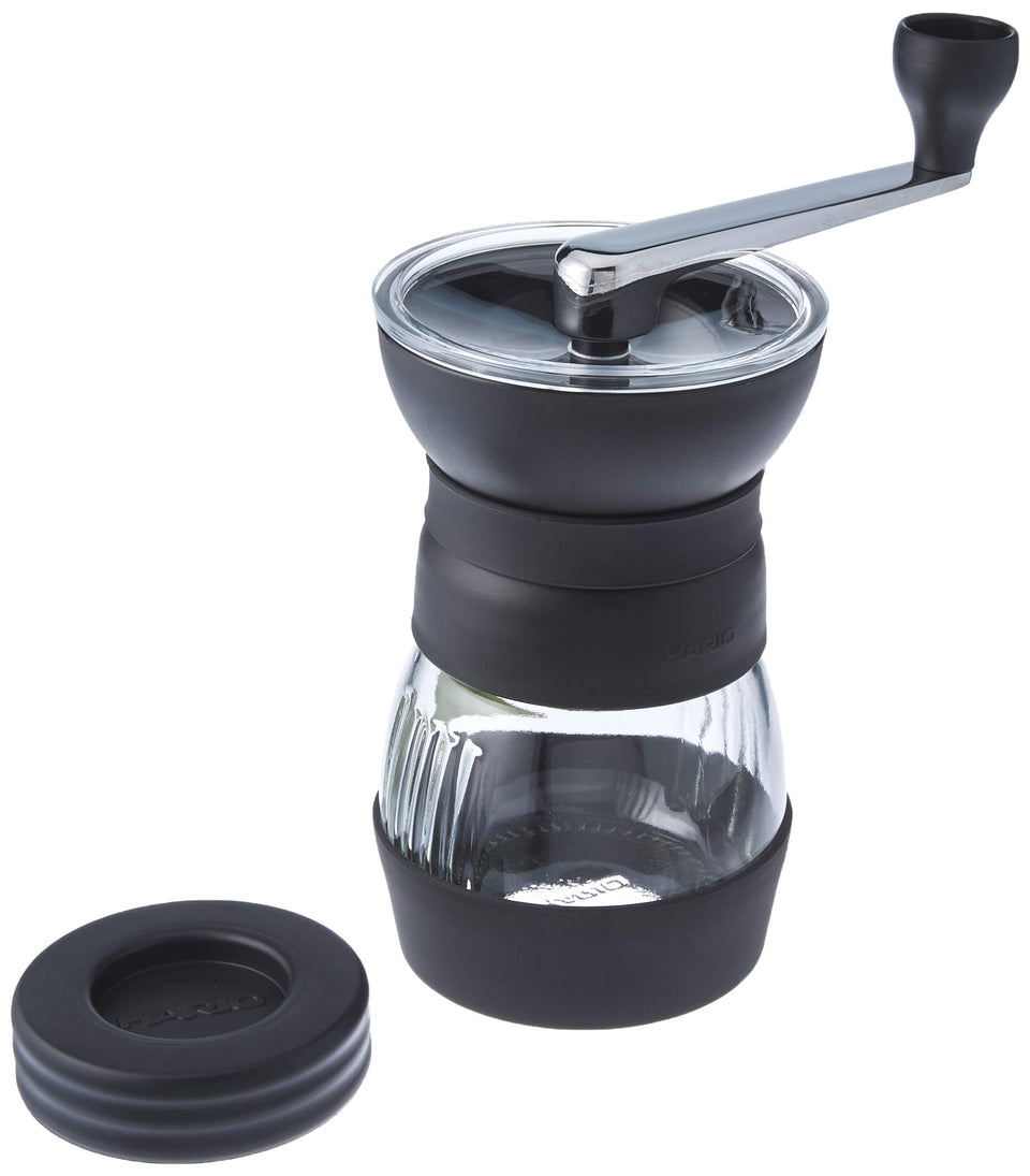 Hario Skerton Pro ceramic burrs for a consistent grind ideal for pour-over brewing.