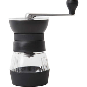 Hario Skerton Pro improved handle enhances grinding ergonomics during manual use.