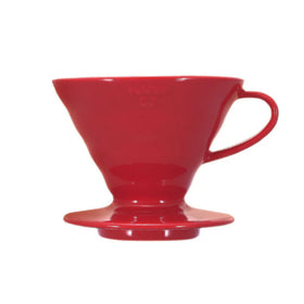 Hario V60 02 ceramic red dripper front view for rich pour-over flavor