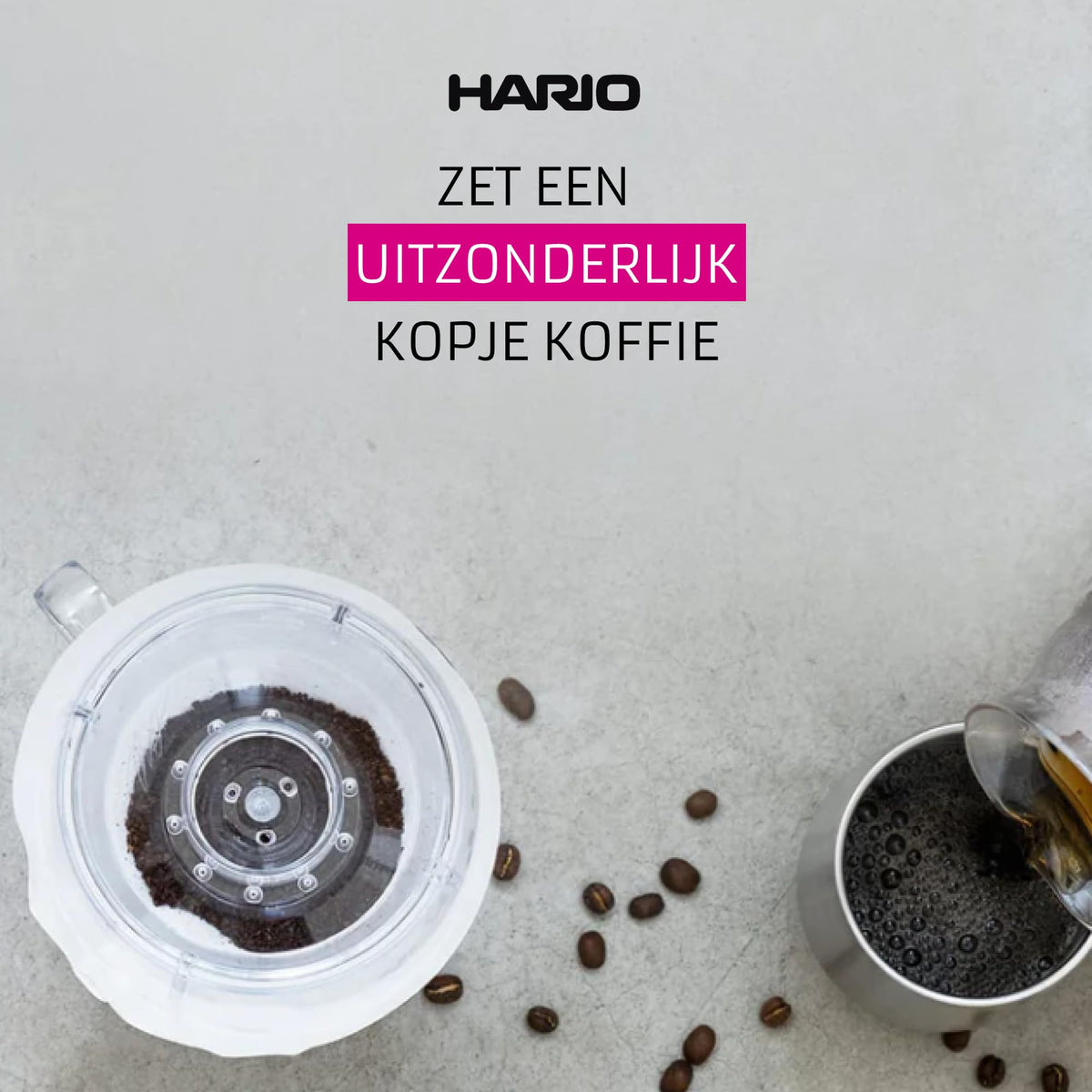Hario V60 ceramic coffee dripper White, in use, ideal for single-serve mornings.