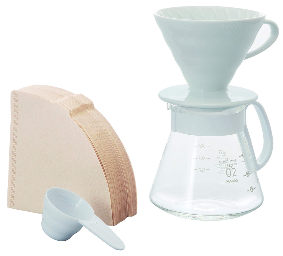 HARIO V60 ceramic dripper in white for precise pour-over brewing