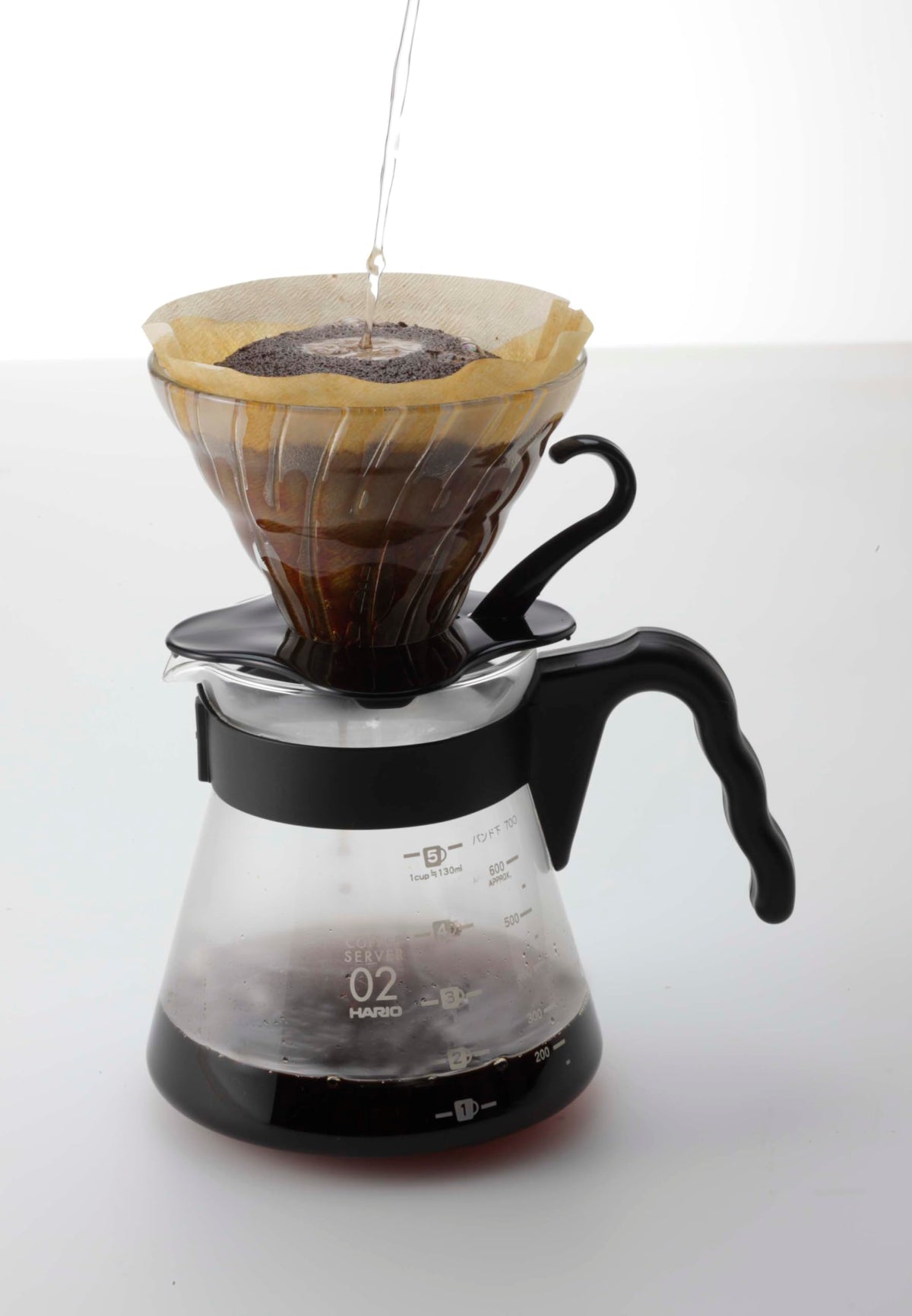 Hario V60 cone design guides water for even extraction