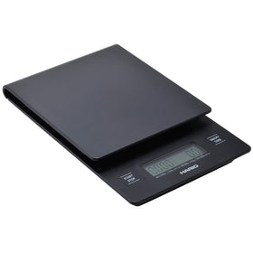 Hario V60 Drip Scale front view with precise 0.1 g increments for pours