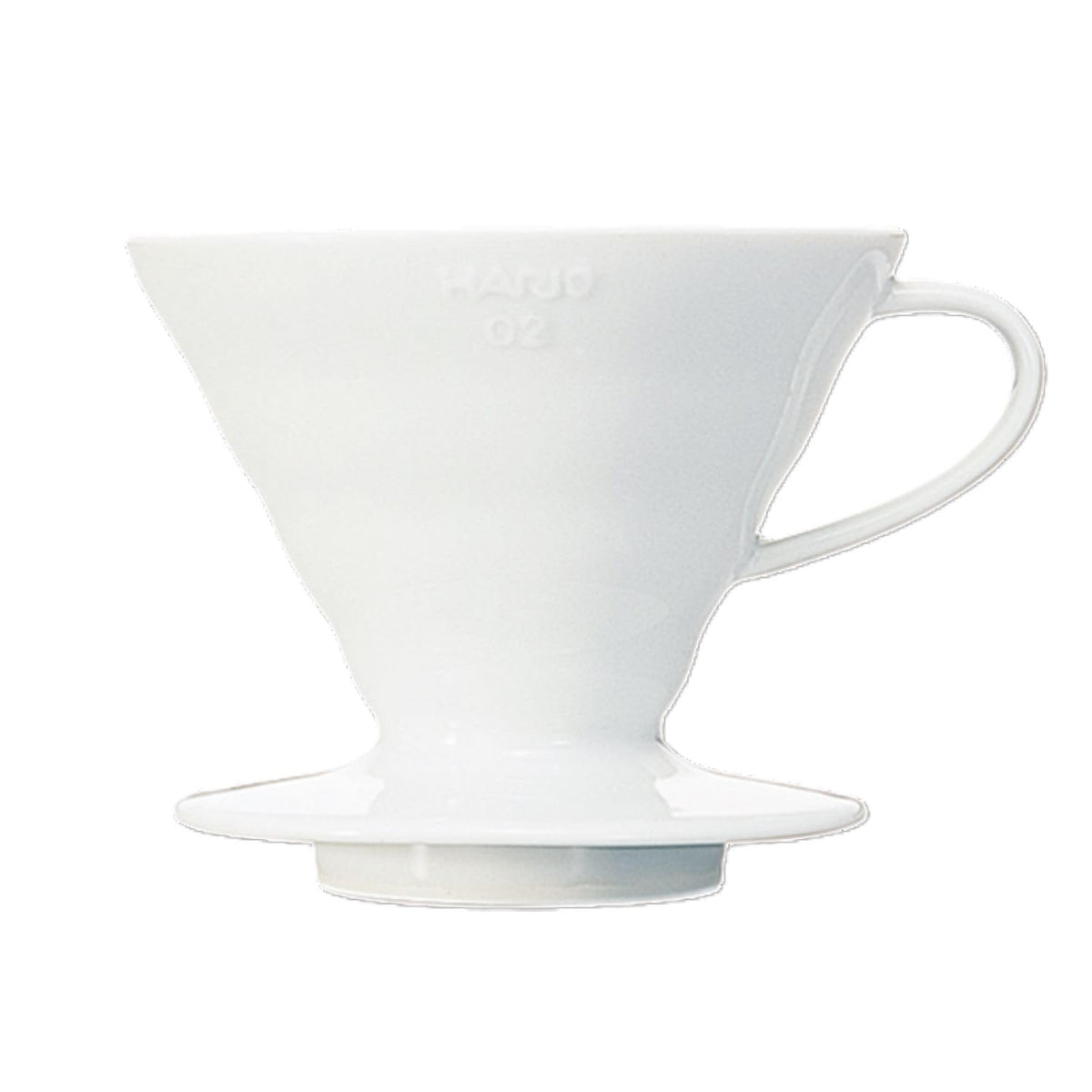 Hario V60 Dripper 02 White front view with ceramic cone for even extraction