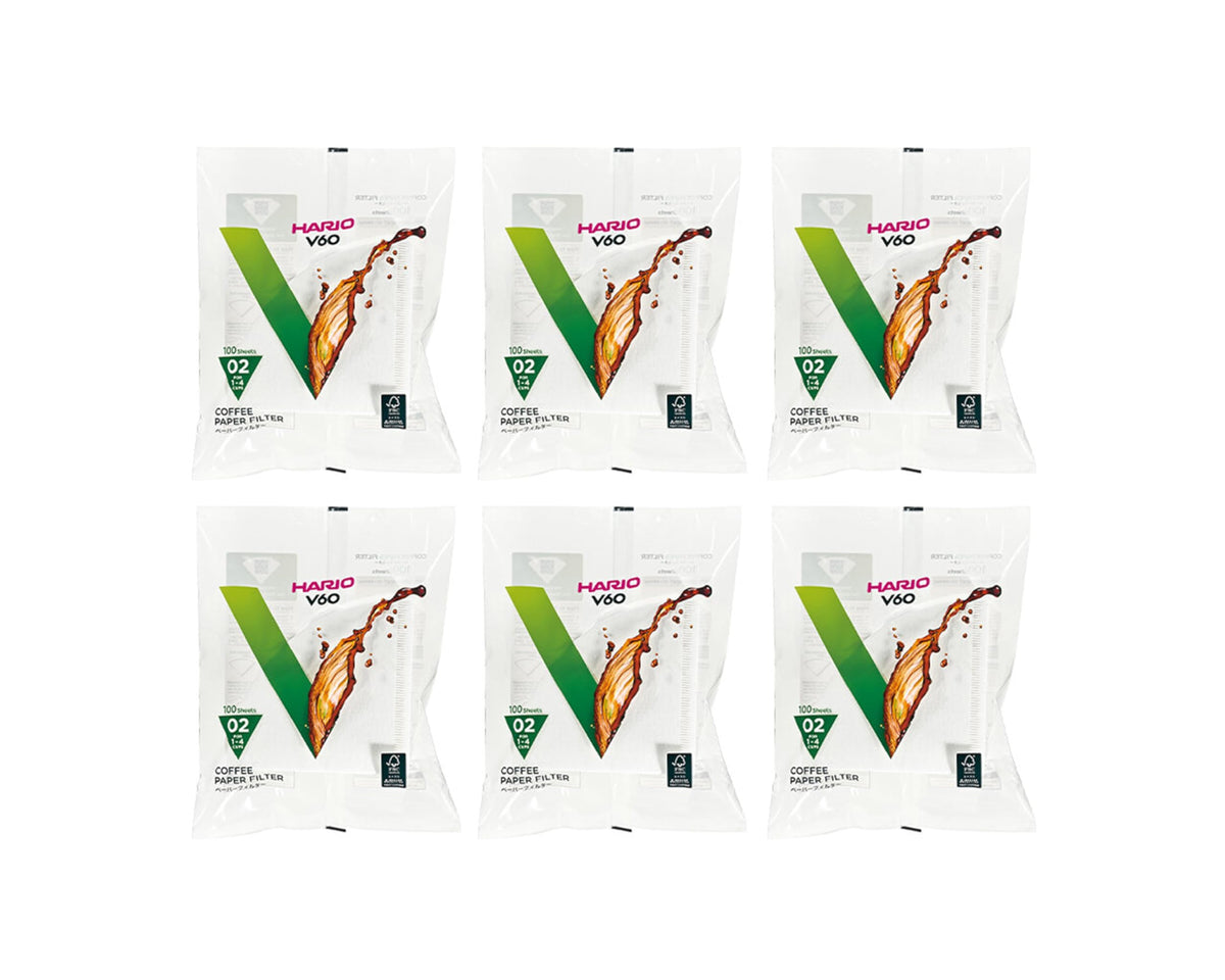 HARIO V60 Size 02 cone filters, 600-count, for clean, sediment-free pours.