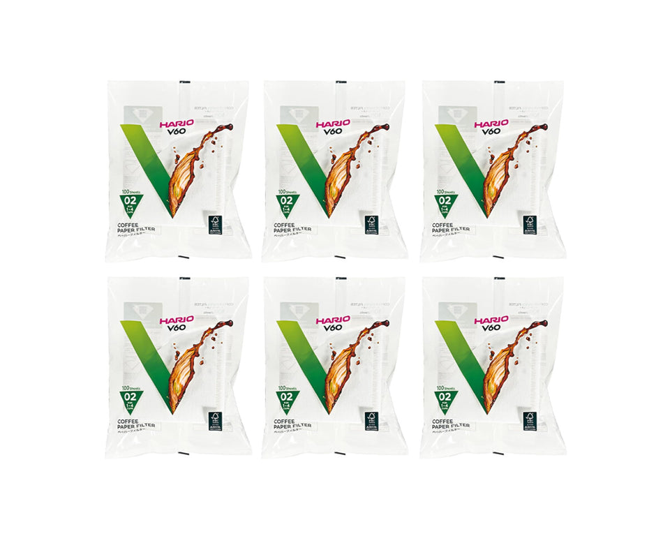 HARIO V60 Size 02 cone filters, 600-count, for clean, sediment-free pours.