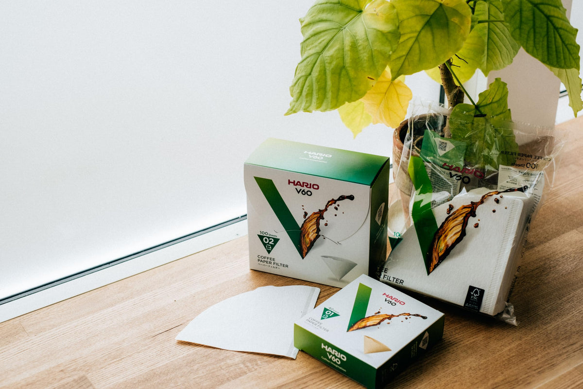 HARIO V60 filter packs packaging highlights 600-count supply.