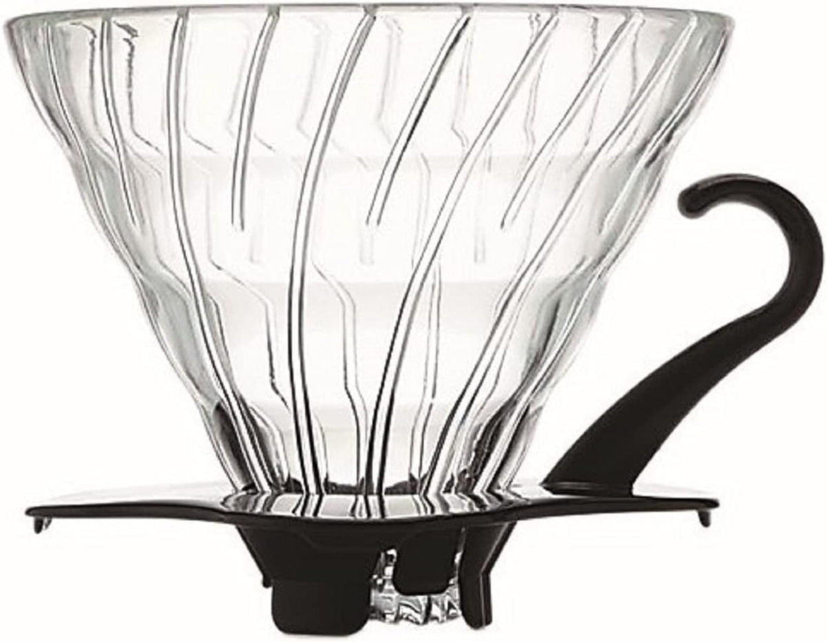 Hario V60 glass coffee dripper 02 black for precise pour-over brewing