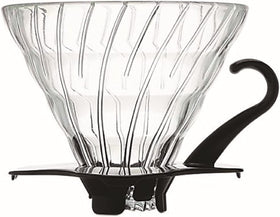 Hario V60 glass coffee dripper 02 black for precise pour-over brewing