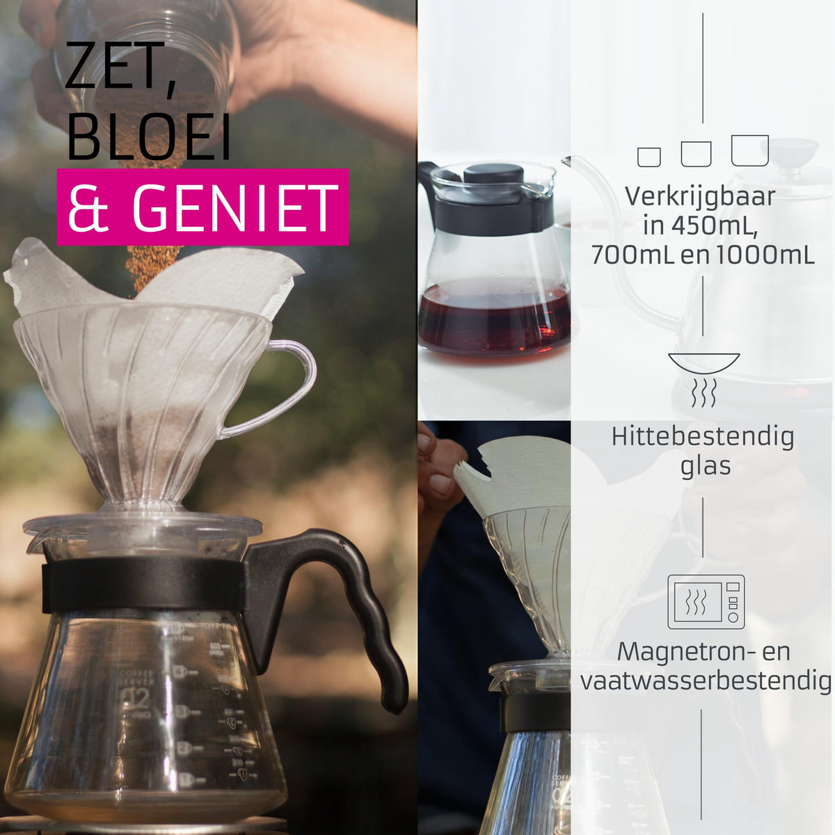 Hario V60 server side guard protects surfaces during brewing.