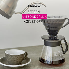 Hario V60 glass range coffee server with 600ml capacity for multiple servings.