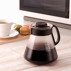 Hario V60 glass range coffee server microwave safe for versatile use