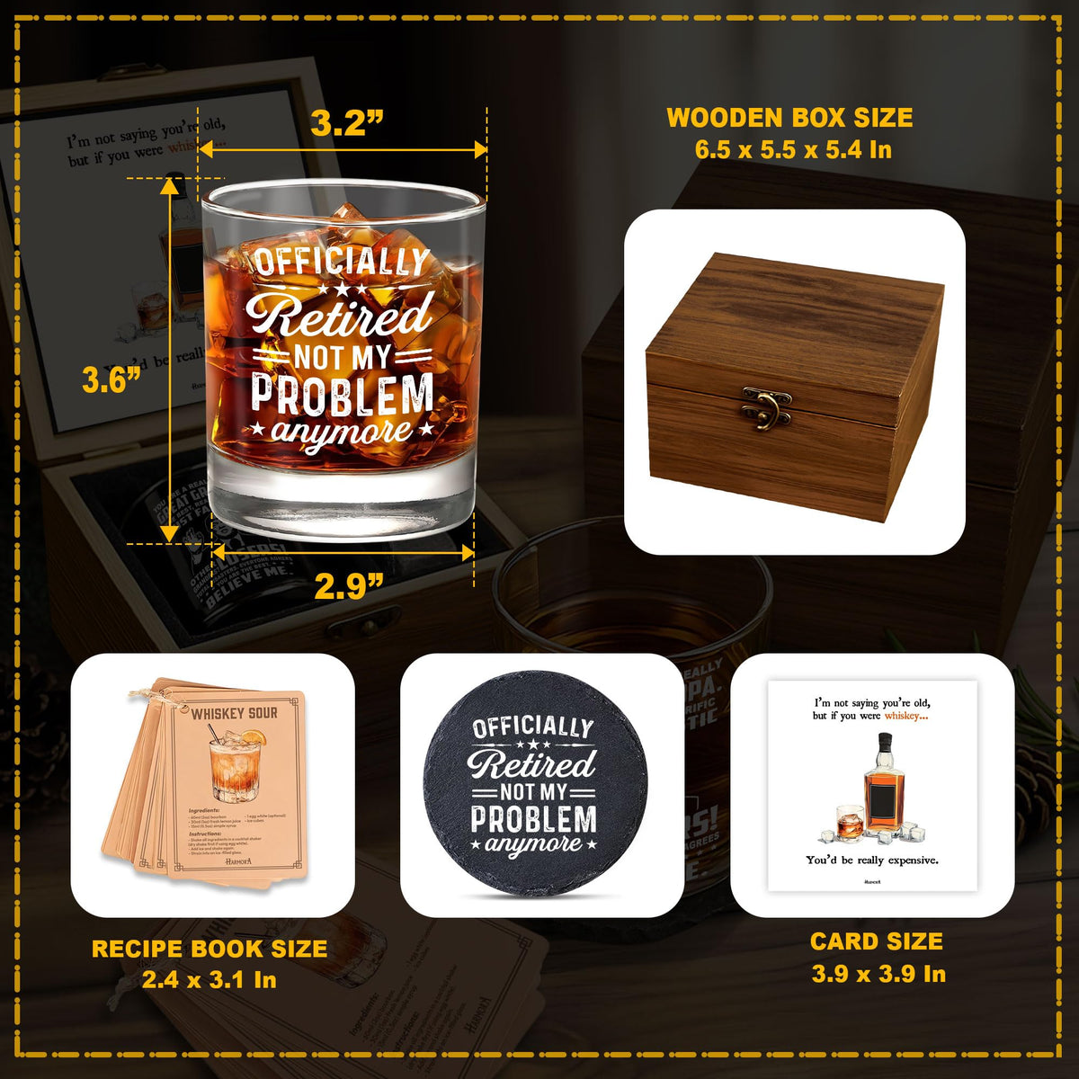 Harmora retirement rustic wooden box presents the gift with timeless charm
