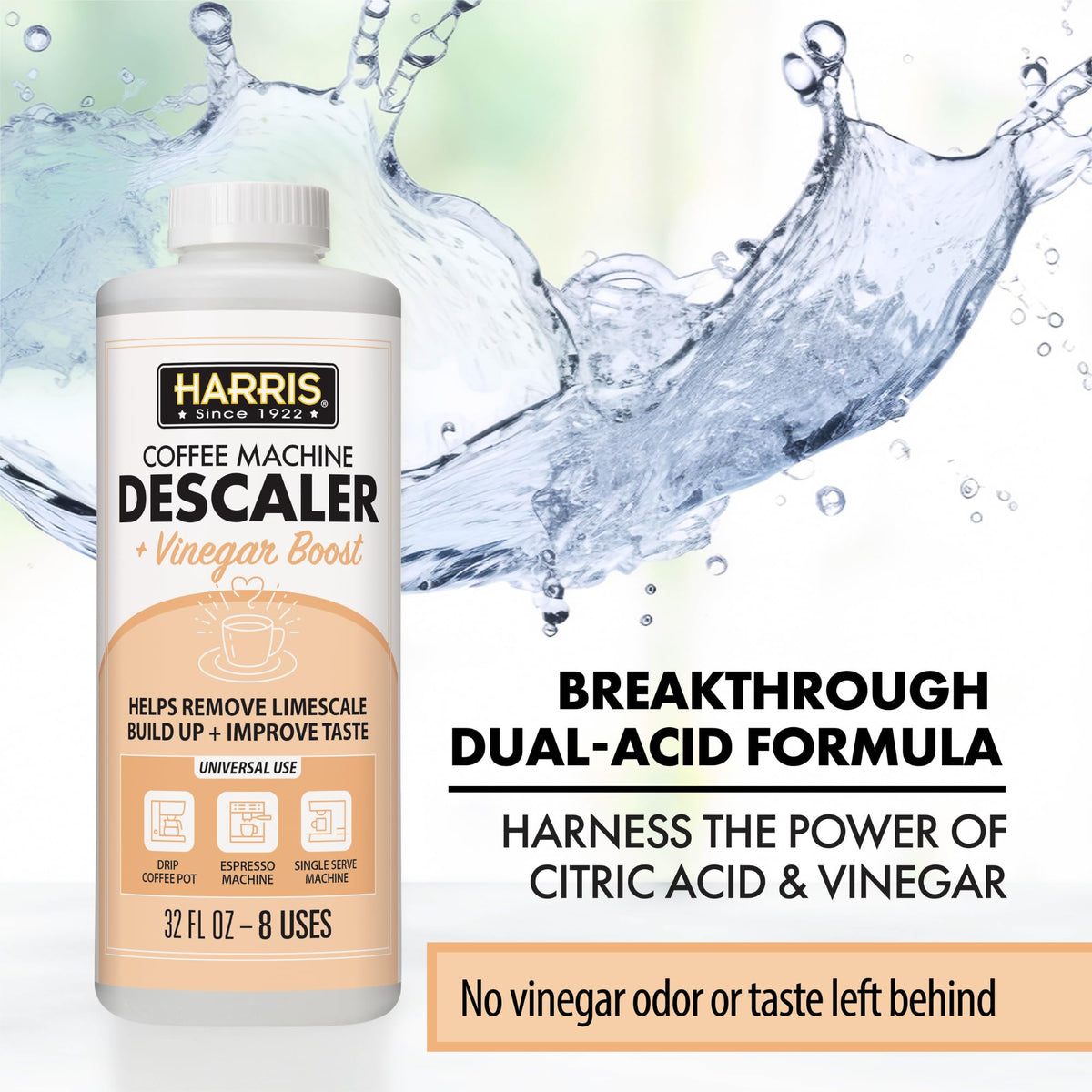 Pour action with HARRIS descaler demonstrating easy application.