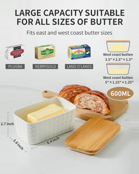 Hasense airtight silicone seal preserves butter freshness and prevents odor transfer