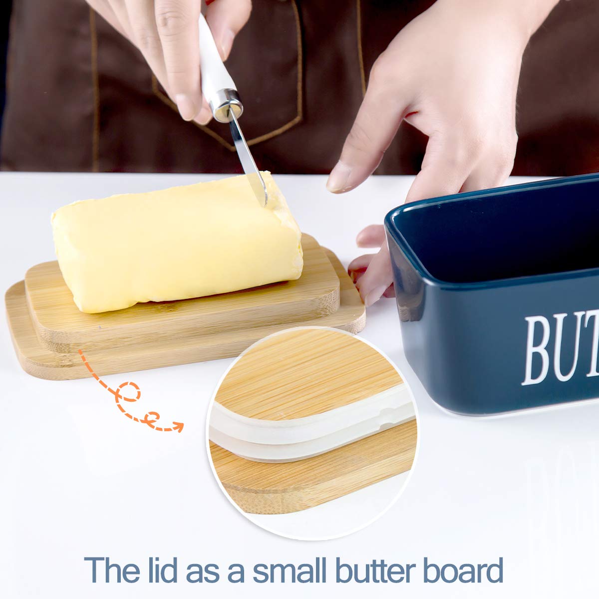Hasense porcelain butter dish is dishwasher-safe for easy cleaning