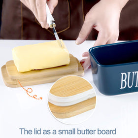 Hasense porcelain butter dish is dishwasher-safe for easy cleaning